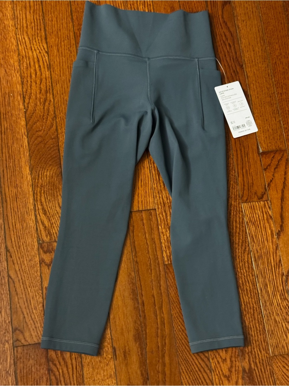 Athleta Salutation Stash Capri - Slate Teal Capri Leggings